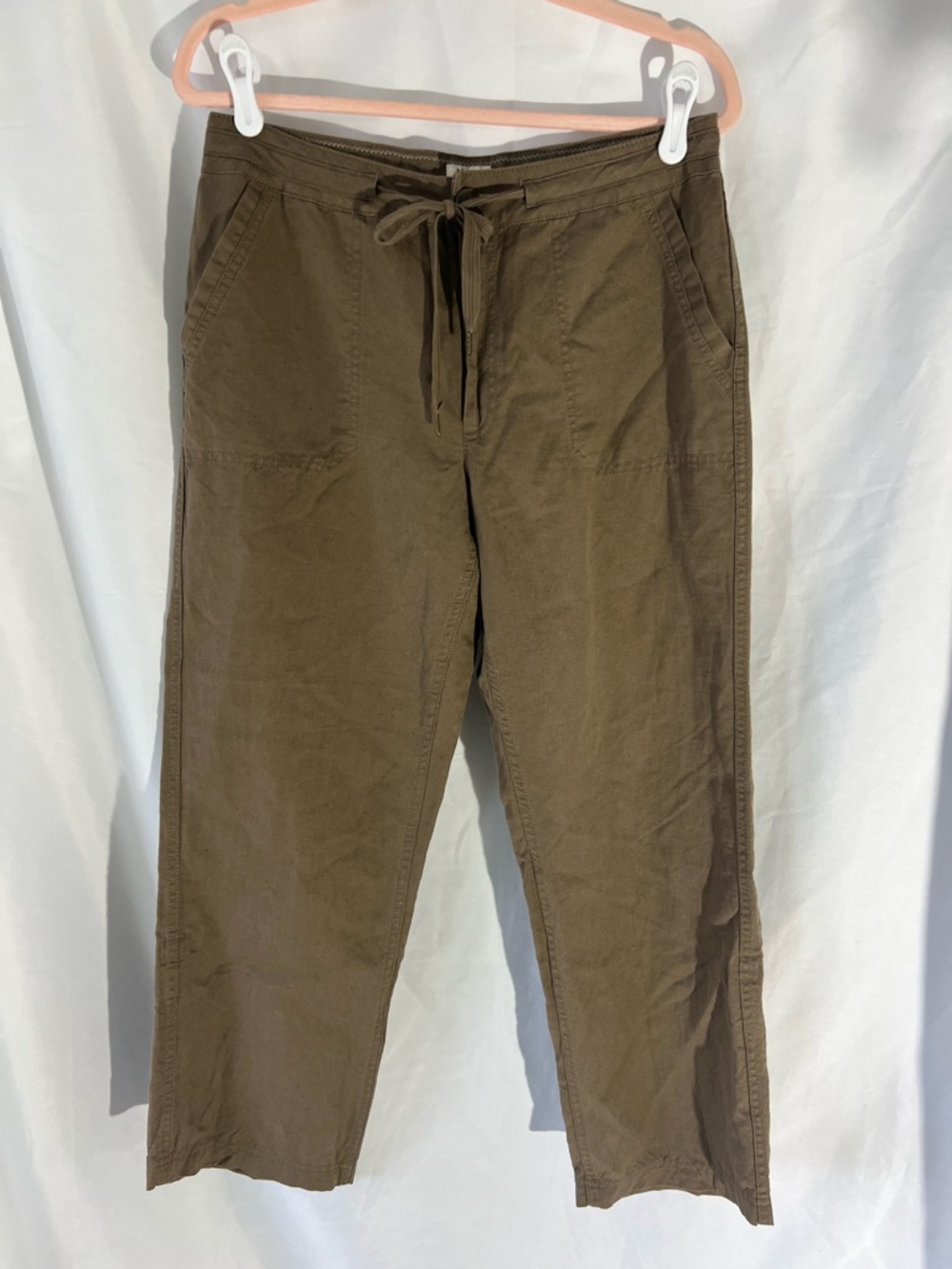 Women’s Vintage L.L.BEAN Brown* Linen/Cotton Blend Wide Leg Pants